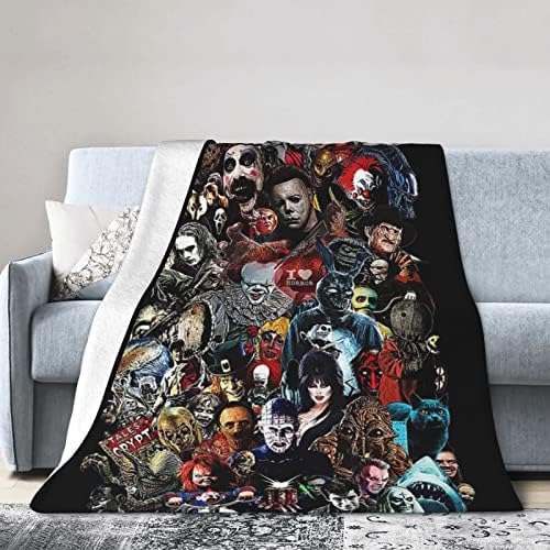 Horror pokrivač 60 x50, ultra mekana flannela fleese pokrivač stilski spavaća soba dnevni boravak