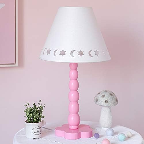 SXNBH Nordic ružičaste stolne lampe Tkanina Drvena princeza spavaća soba Noćni dio LED stol svjetla