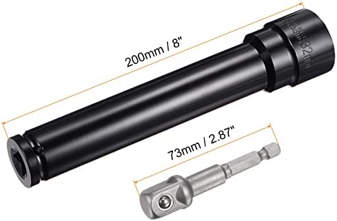 Uxcell 1/2 set dodatne opreme za utičnicu, 32 mm duboka utičnica od 6 tačaka dužine 8 i 1/4