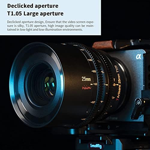 7artizani 25mm T1.05 APS-C frame Vision serija Cine sočiva ručni fokus kinematografski objektiv velikog