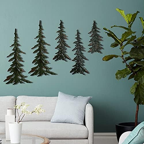 Zauvijek zelena metalna zidna umjetnička šuma za borove šumu; Pretvorite svoju sobu u pomaknite ugodan dekor