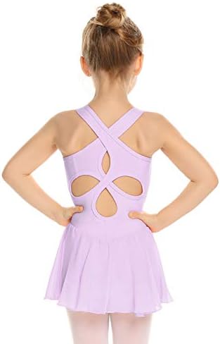 Arshiner Kid djevojke baletni triko sa šupljim leđima sa suknjom plesne haljine bez rukava