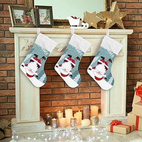 Alaza Božićne čarape Smiješno viseći Santa Classic Personalizirani veliki ukrasi za čarape za obiteljski odmor
