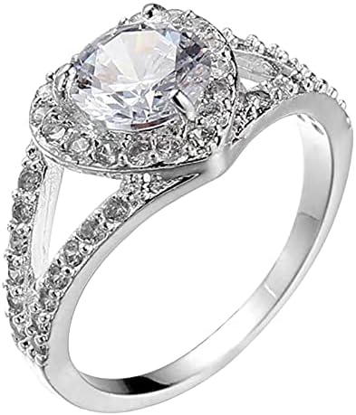 Prsten Princess Personalizirani dijamantski angažman u obliku srca Ženski cirkonski prstenovi