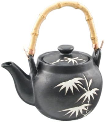 Japanski orijentalni tradicionalni stil keramički čajnik sa ručkama od ratana 35 FL oz Oz čajnik sa čajnim