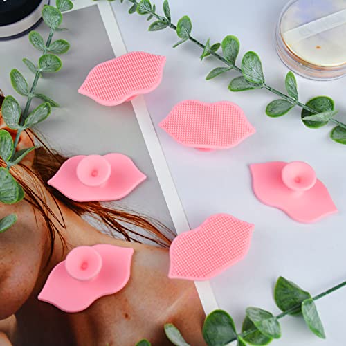 6 komada ružičasti silikonski čišćenje za usne četkica za usne za usne i piling alat za četkicu