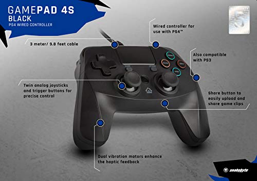 Snakebyte igra: Pad 4 S-Crna-za upotrebu sa PS4 / Slim / Pro-PlayStation 4