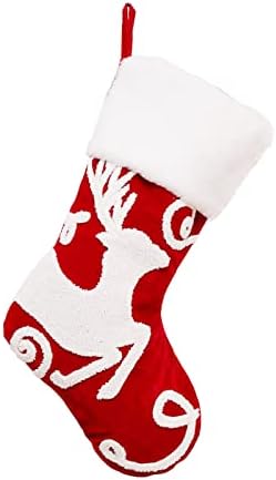 Božićne čarape Trpe božićne torbe za čarape i božićne vješanje čarape za zabavu ukras i božićni crtani crveni