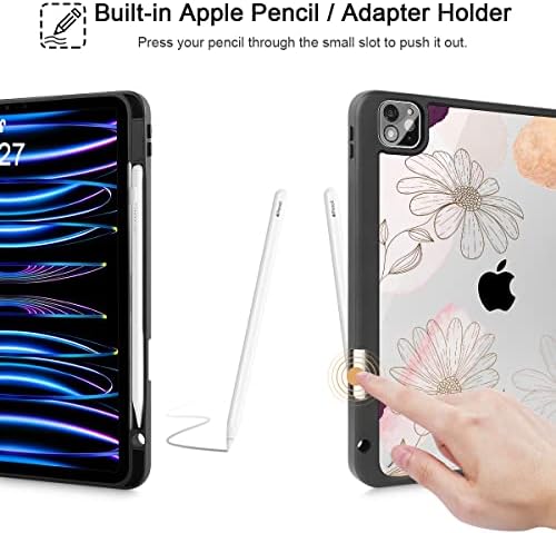 Lepeoac dizajniran za iPad Pro 12,9 inča s prozirnim otpornosti na udarce [ugrađena držač olovke]