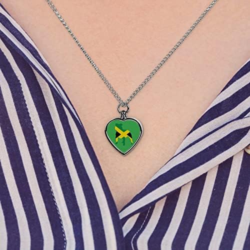 Pitbull Jamajka Zastava pet urna ogrlica za pepeo Legura srce kremiranje nakit spomen privjesak držač pepela