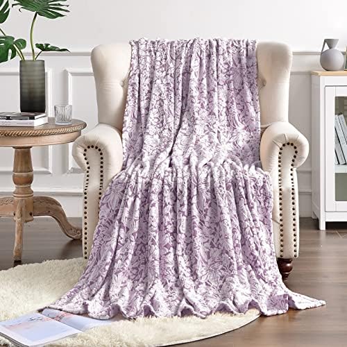 FY Fiber House Flannel Fleece baca pokrivač Super meka lagana mikrofibra sa cvjetnim tiskom za kauč, 50