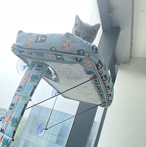 HIVVI Cat prozor viseća mreža unutarnji prozor za mačke, metalni nosač okvira, viseća mreža za