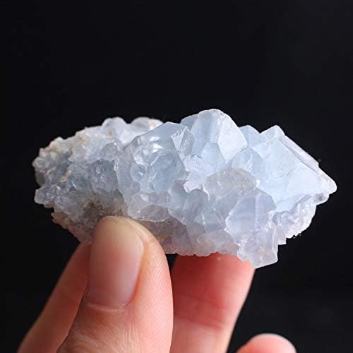 Binnanfang AC216 1pc Natural Blue Celestite Crystal Cluster Druzy Oblik Random Sky Blue Geode