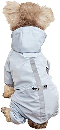 Qwinee vodootporni pas s kapuljačom sa gumbom Puppy Cat Kišna jakna Lagana kućna ljubimca Poncho sa povodljivom