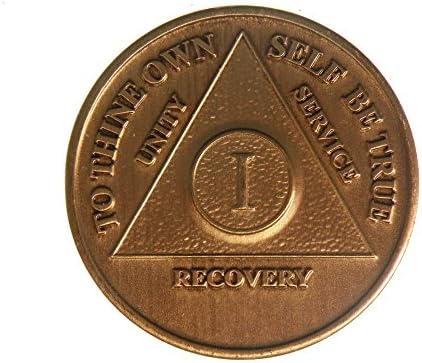 1 godina Bronze AA rođendan-godišnjica oporavka medaljon / novčić/čip