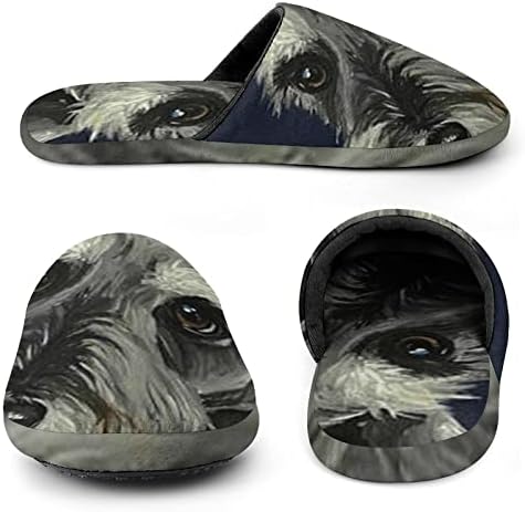WEEDKEYCAT ulje na platnu Šnaucerskog psa muške Memory Foam Spa papuče lagane meke udobne kućne