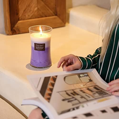 HomeLights 3-slojne visoko mirisne sveće-lavanda & amp; Bergamot, Hourglass velika tegla sveće za dom-opekotine