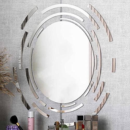 MoMioi Momioi ogledalo za kupatilo ovalno ogledalo za zidni dekor, uklonjivo neraskidivo akrilno ukrasno