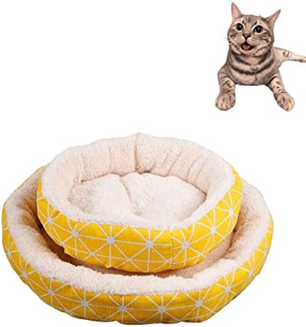 Samozagrijavajući krevet za mačke-perivi runo okrugli krevet za kućne ljubimce za male srednje pseće pseće krevete