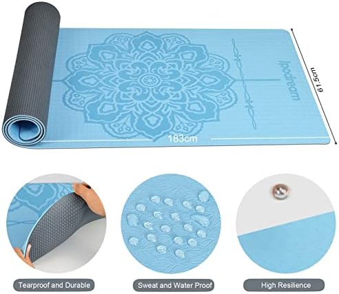 Yoga Mat za žene 6 * 2 stope debljine 1/4 inča visoke gustine protiv suza neklizajuće teksturne