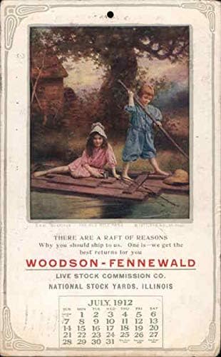 Woodson-Fennewald Live Komisija za dionicu Nacionalna dvorišta, Illinois Original Antique Razglednica