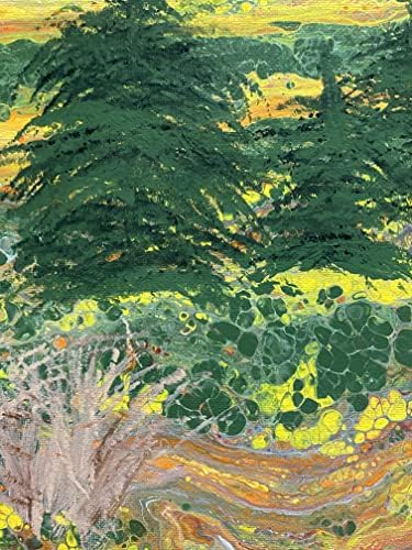 Originalna umjetnička djela akrilne tečnosti na platnu - 16 x 20 - pad u šumu
