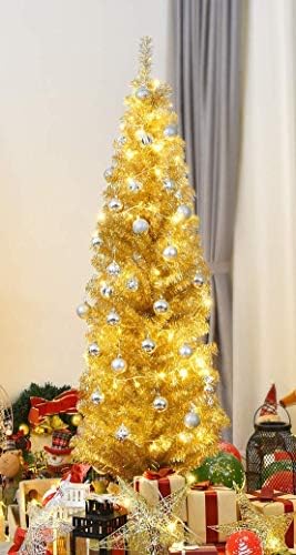 Homgx umjetna olovka božićno drvce, elektroplata premium tanka stabla, Xmas dekor za unutarnji i vanjski,