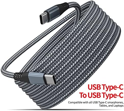 Urehepo USB C do USB C kabela, najlonska pletenica 3A Brzi punjenje USB tipa C Punjač Kompatibilan sa MacBook