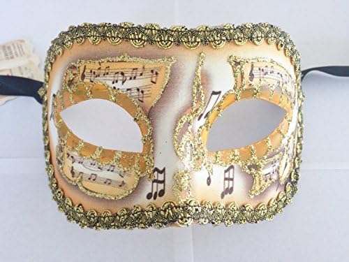 Zlatna žuta Kolumbina Pergamena Venecijanska maskarska maska