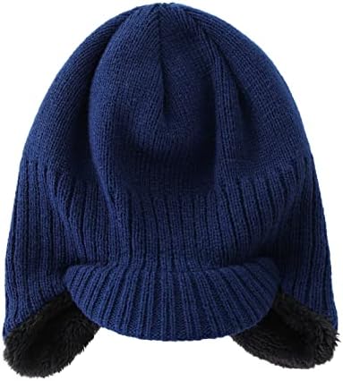 Početna Preferiranje Toddler Boys Girls Fleece Knit Kids Hat Visor EarFlaps zimskog šešira
