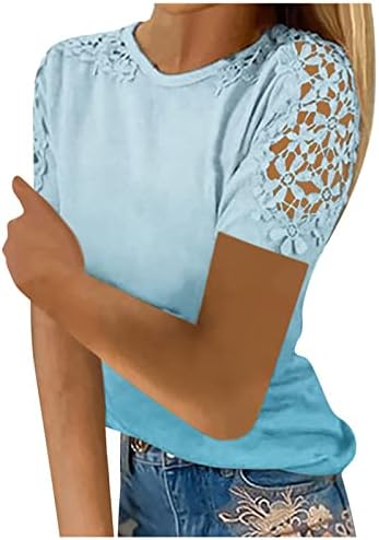 TREBIN majice za žene, ženske čipke izdubljeni vrhovi padaju hladne majice za ramena dugi rukavi bluze