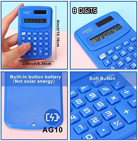 24 kom džepni kalkulator ručni kalkulator Mini kalkulator sa dugmetom baterija, 8-cifreni displej,