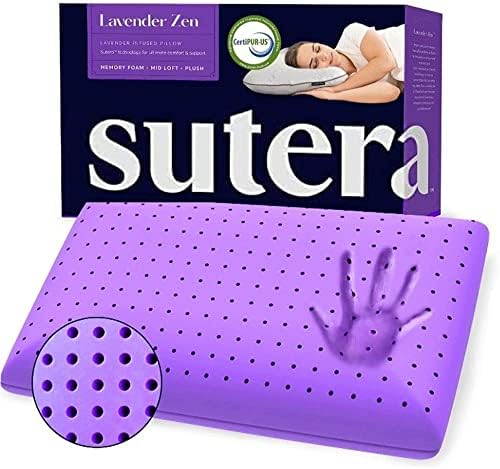 Sutera-lavanda Zen Memory Foam jastuk za spavanje - esencijalno ulje lavande Infused, jastuk za hlađenje