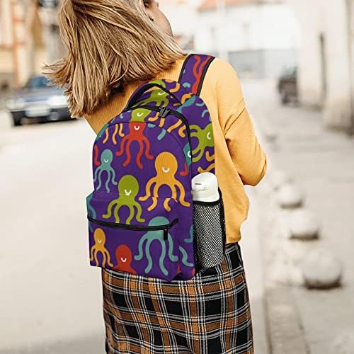 Šareni uzorak hobotnice lagani Casual ruksak dnevni ruksak putna torba preko ramena sa džepovima sa strane