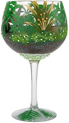 Enesco Designs by Lolita Jungle Terrarium Copa Artisan Cocktail Glass, 24 unce, Multicolor
