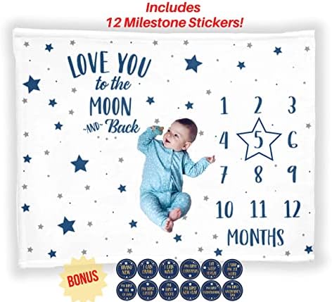 Mjesečna pokrivačica za bebe sa 12 naljepnica, velikih 50 x40 mjeseci novorođenče fotografiranje Pozadina