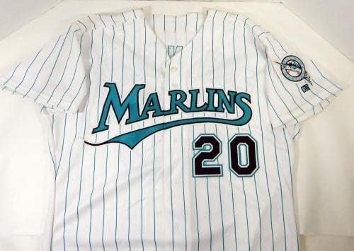 1998-99 Florida Marlins Brian Edmondson 20 Igra izdana Bijeli dres 48 DP14305 - Igra Polovni MLB dresovi