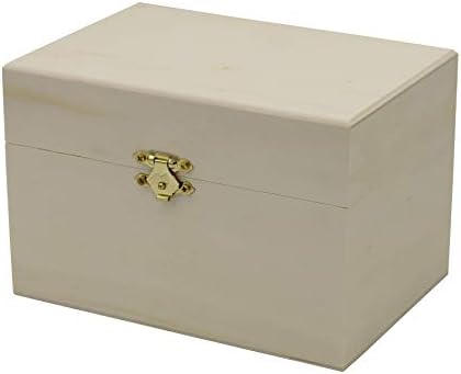 Creative Hobiji® Drvena kutija za recepte spremna za ukrašavanje sa preklopnim poklopcem i prednjom kopčom