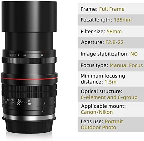 Lightdow 135mm f / 2.8 FE UMC Full Frame telefoto objektiv za Nikon D850 D810 D800 D750 D700