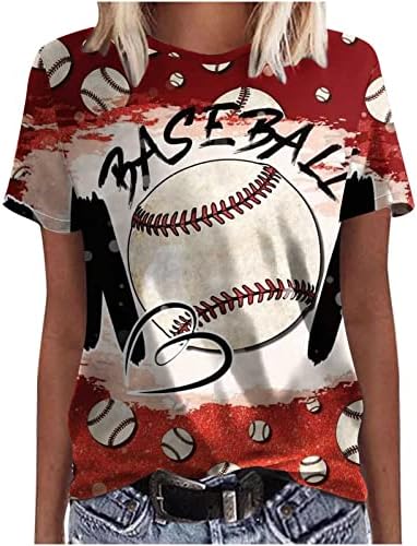 Ženske majice s kratkim rukavima Baseball mama Leopard Print Tops Ljeto smiješno grafičko blube