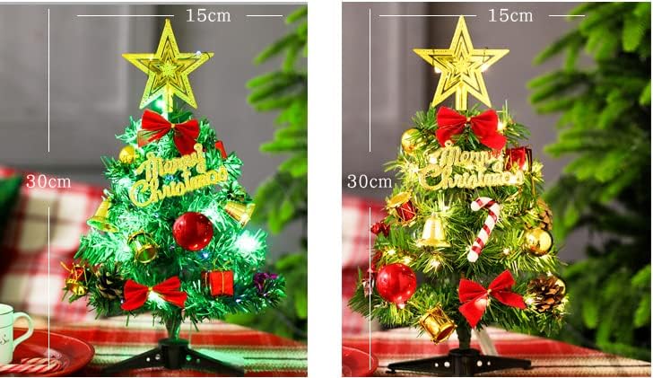 30cm Desktop mini božićno stablo pakovanje sa svjetlima za božićne ukrase Set pribor za uređenje ureda