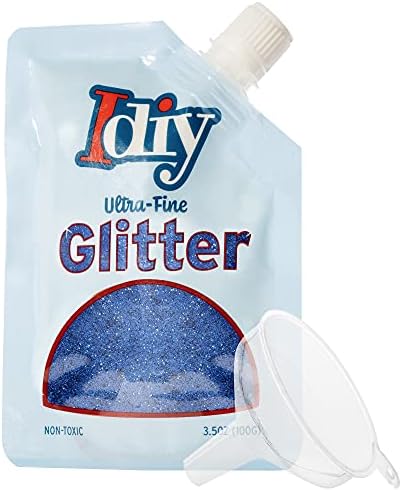 iDIY Ultra Fine Glitter w Easy-pour Bag and Funnel - Indigo Blue Extra Fine - savršeno za DIY zanate,