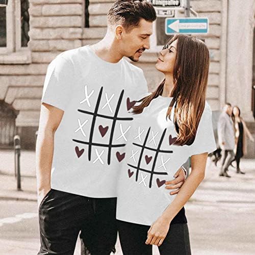 Muška Valentines Day Shirt Slatka Ljubav Srce Print Funny Grafički Tees Kratki Rukav Posada Vrat Udoban Bluza