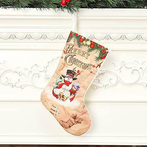Personalizirane božićne čarape, uključujući djecu Santa snjegovića s tehnikama vezenja za obiteljske