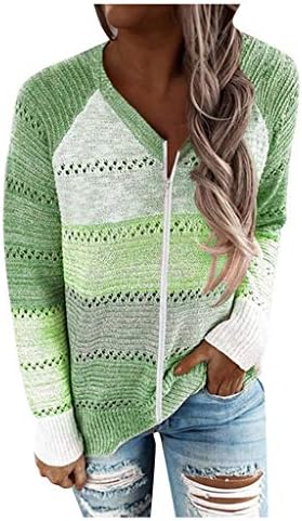 Muduh džemperi za žene obrezane boje blokiranje labave ležerne okruglom vratom šuplje modni pulover džemper