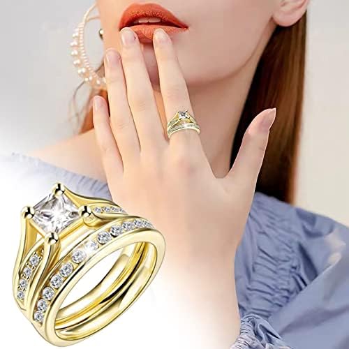 Zlatni trg cirkonijski prsten jednostavan modni nakit Popularni dodaci Dječački prstenovi za tinejdžere
