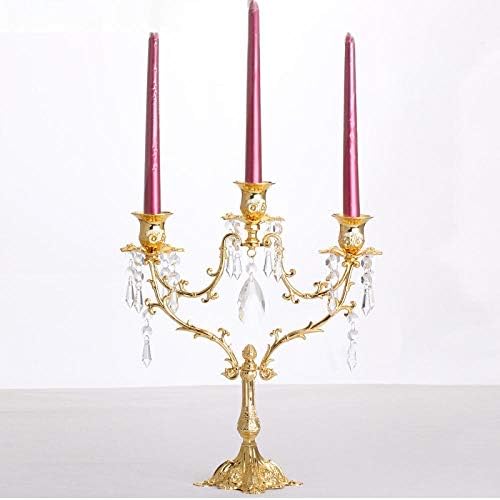 Gvozdeni ukrasi za sveće 3 držača za sveće Božićno zlato visina 14.58 in/37cm sveće za uređenje doma