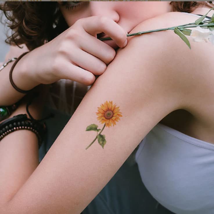 5 listova naljepnica za suncokret tetovaže vodootporna mala svježa šarena simulacija sunčevih cvijeta