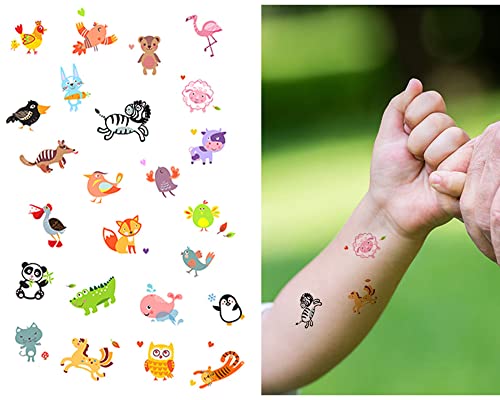 4 lista Privremena tetovaža Kids Girl Tinejdžeri Životinjske zabave Favori Ptice rukave Listowol lažne tetovaže