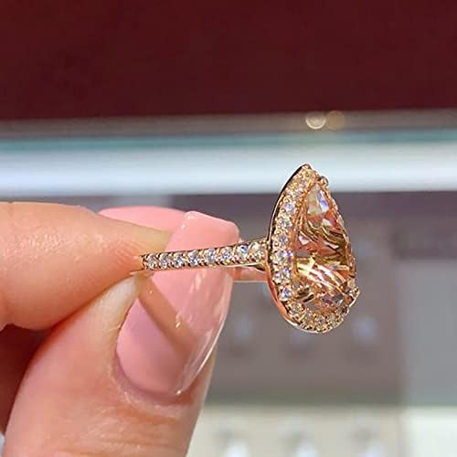 2023 Novi angažman okrugli rez Zirkoni Žene vjenčani prstenovi nakit za žene Full Diamond Dame Ring Retro prstenovi